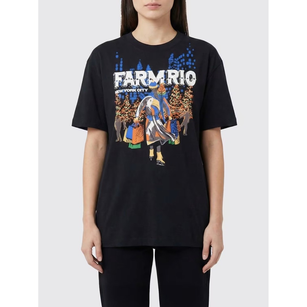 Farm Rio New York City Graphic T-Shirt Black Mens Small SN 354560 NWT